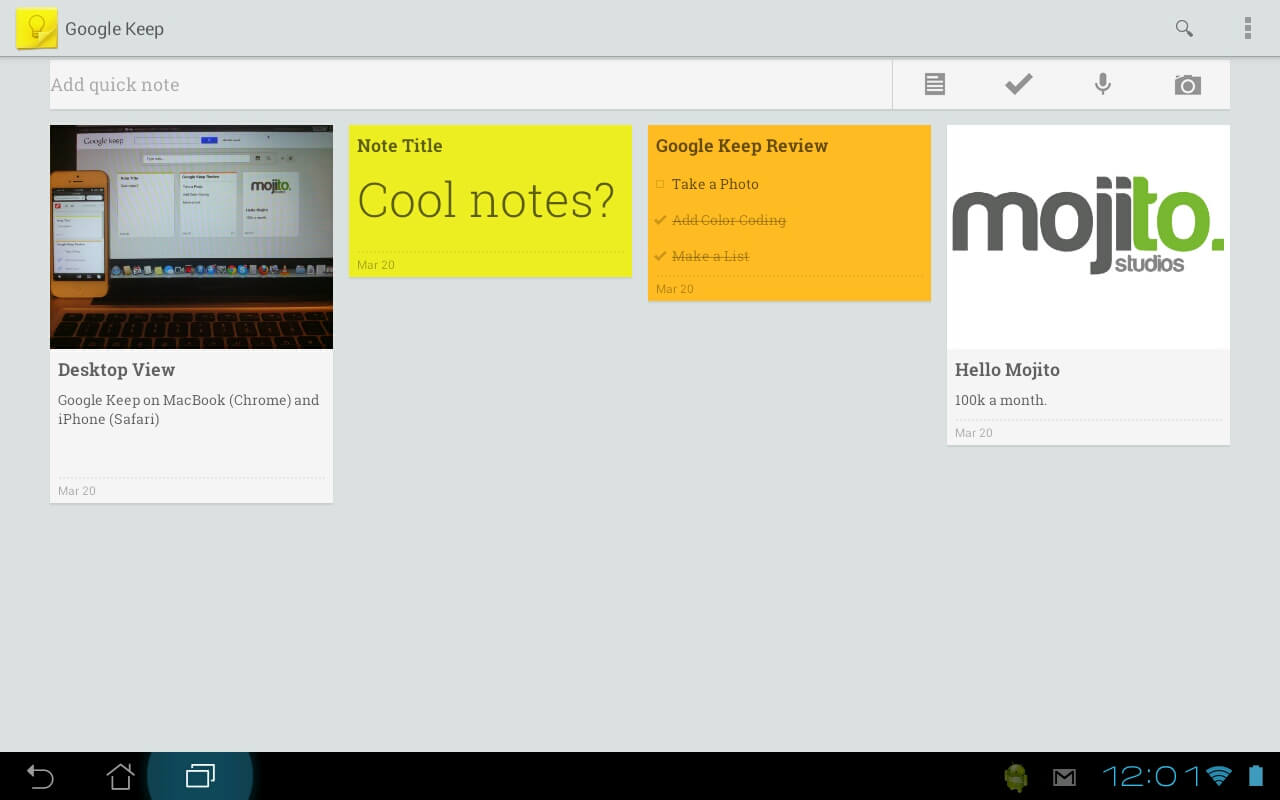 Google Keep Screenshot